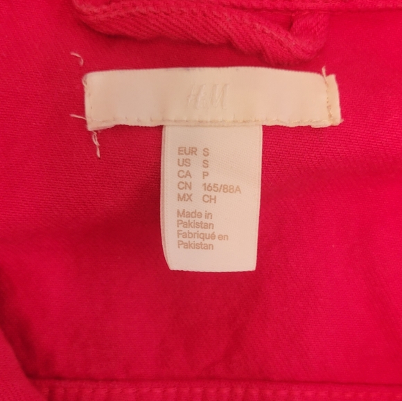 H&M Red Jean Jacket sz Small - Picture 4 of 4